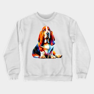 Colorful Splash Basset Hound in Artistic Style Crewneck Sweatshirt